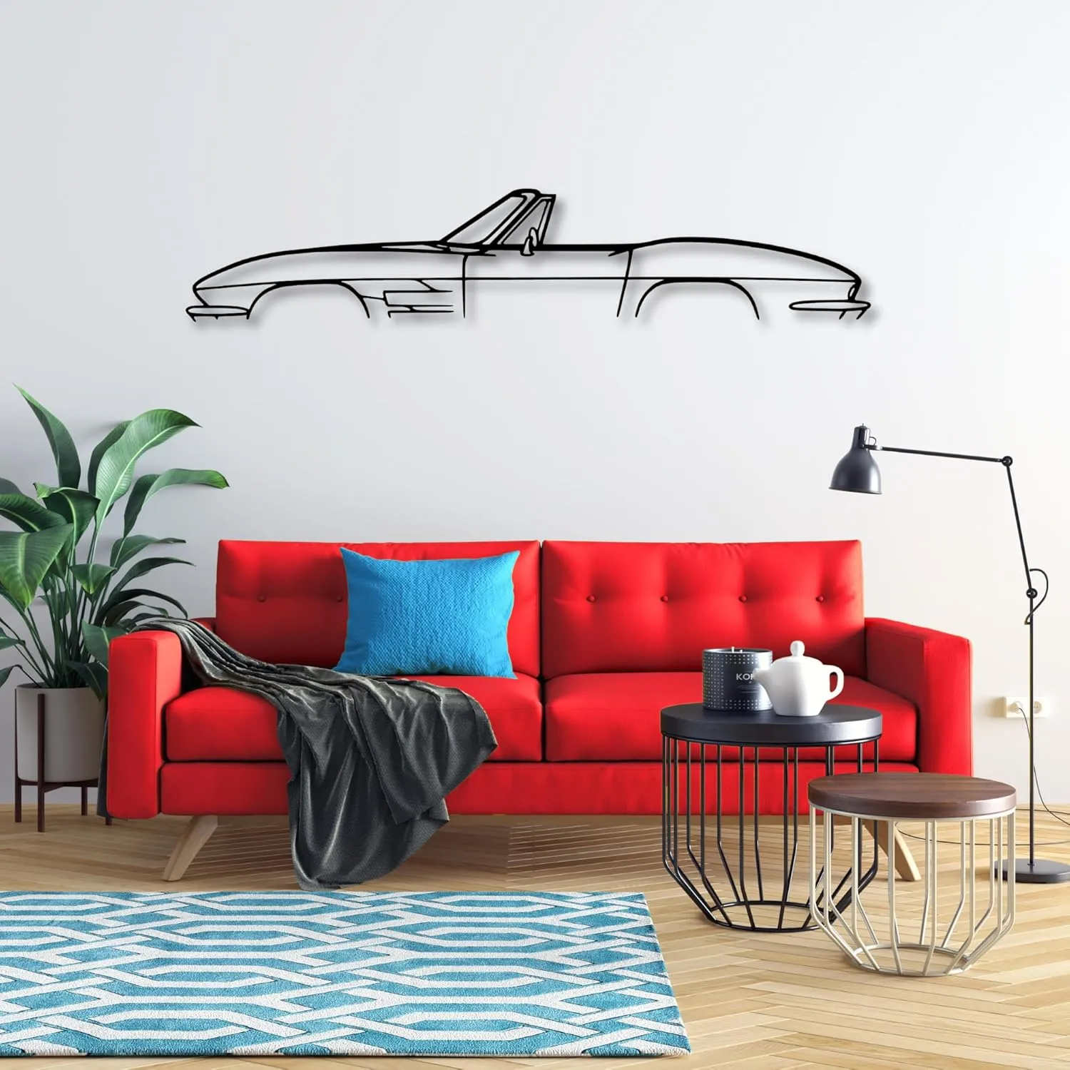 Cor*vette C2 Con*vertible 1964 Classic Silhouette Metal Wall Art | Metal Wall Decor | Birthday Gifts | Christmas Gifts | Wall Hangings | Handmade Gifts | Wall Sculptures (70 CM 28 Inches)