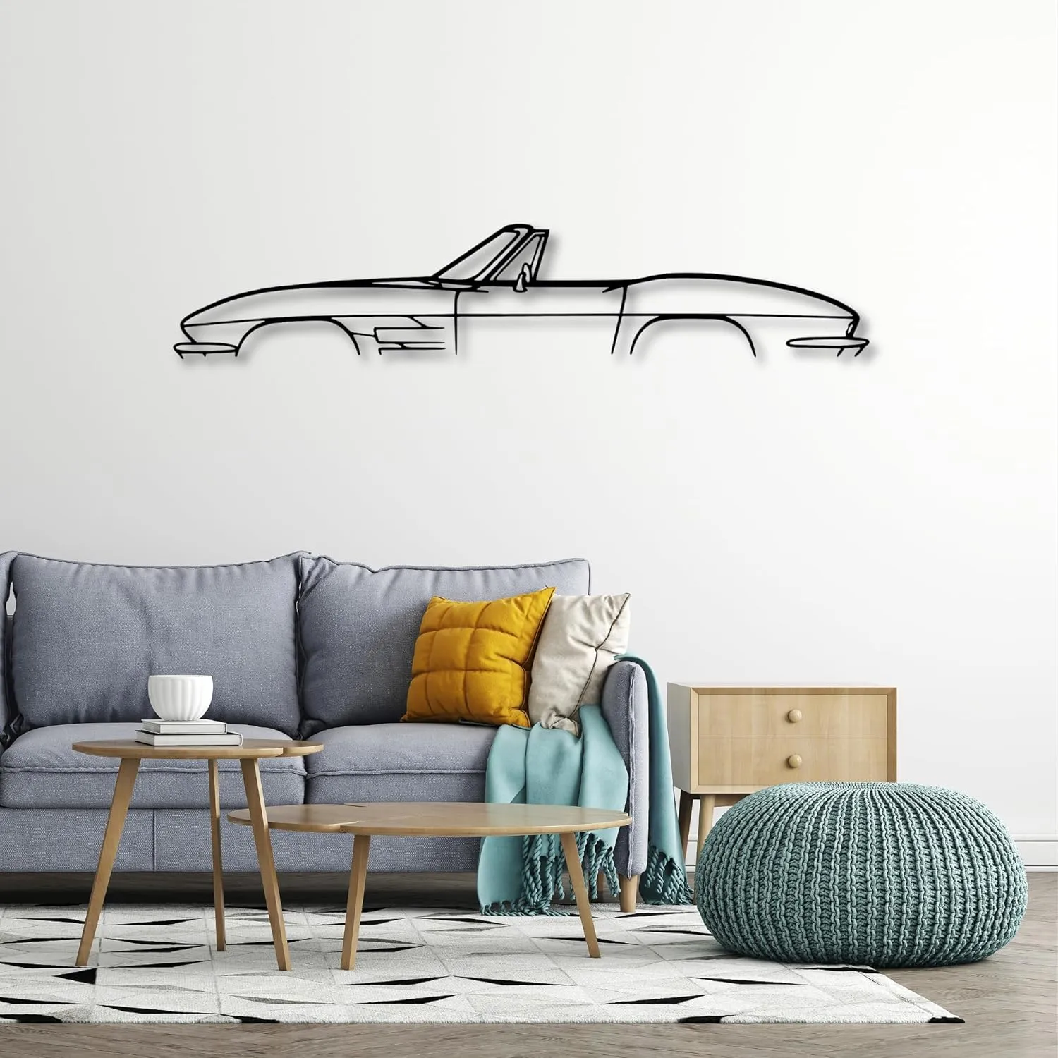 Cor*vette C2 Con*vertible 1964 Classic Silhouette Metal Wall Art | Metal Wall Decor | Birthday Gifts | Christmas Gifts | Wall Hangings | Handmade Gifts | Wall Sculptures (70 CM 28 Inches)
