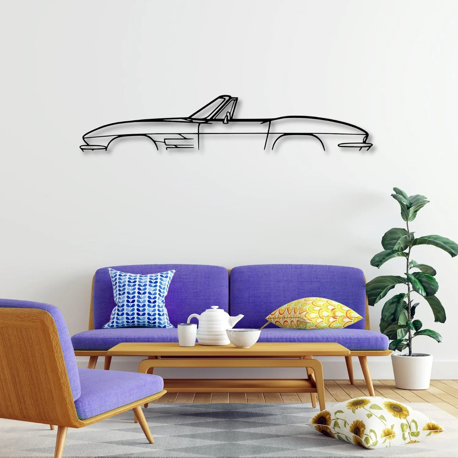 Cor*vette C2 Con*vertible 1964 Classic Silhouette Metal Wall Art | Metal Wall Decor | Birthday Gifts | Christmas Gifts | Wall Hangings | Handmade Gifts | Wall Sculptures (70 CM 28 Inches)
