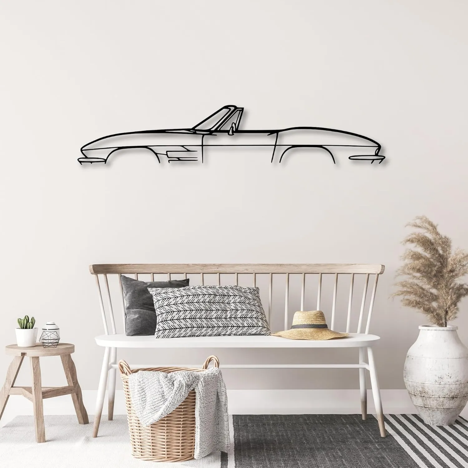 Cor*vette C2 Con*vertible 1964 Classic Silhouette Metal Wall Art | Metal Wall Decor | Birthday Gifts | Christmas Gifts | Wall Hangings | Handmade Gifts | Wall Sculptures (70 CM 28 Inches)