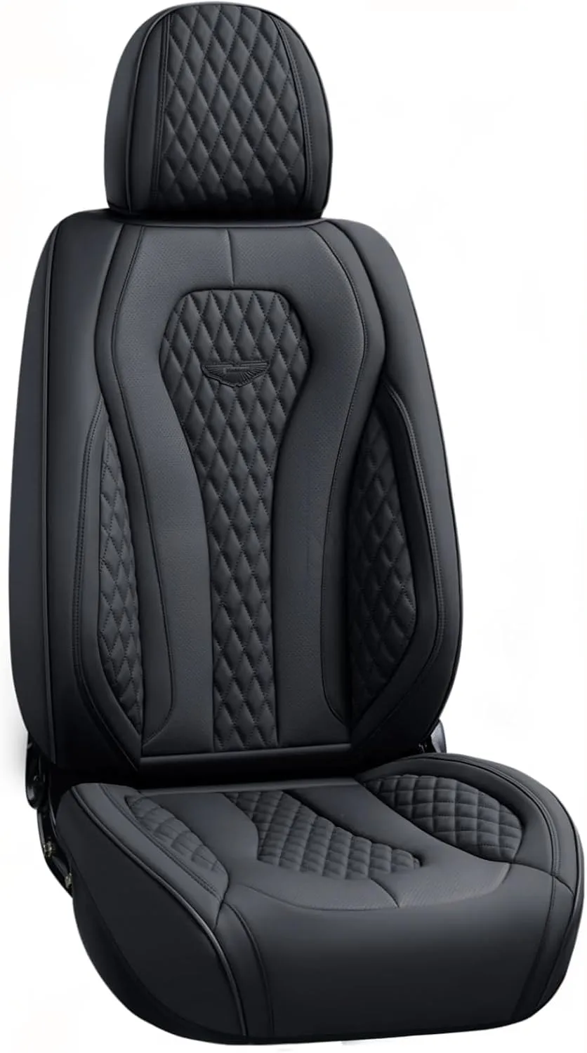 Coverado Seat Covers, Car Seat Covers Front Seats, Black Car Seat Cover, Waterproof Car Seat Covers, Car Seat Cushion, Front Car Seat Covers Leatherette Car Seat Protector Universal Fit Most Cars