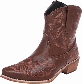 Crzidha Cowboy Boots Women,Solid Suede Pull On Tabs Ankle Boots Almond Toe Chunky Mid Heel Booties Classic Western Country Cowgirl Boots for Women Snow Winter Fall Party Shoes