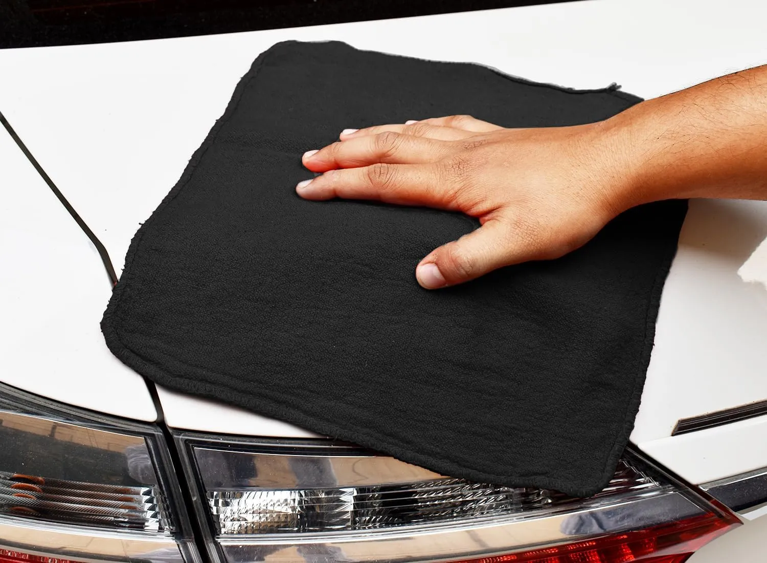 DAN RIVER Shop Towels - 50 Pack, 12x14 Inches, Black, 60% Cotton 40% Polyester, Highly Absorbent & Durable Multipurpose Rags for Auto Mechanic, Garage, Car Detailing, Cleaning, and Industrial Use