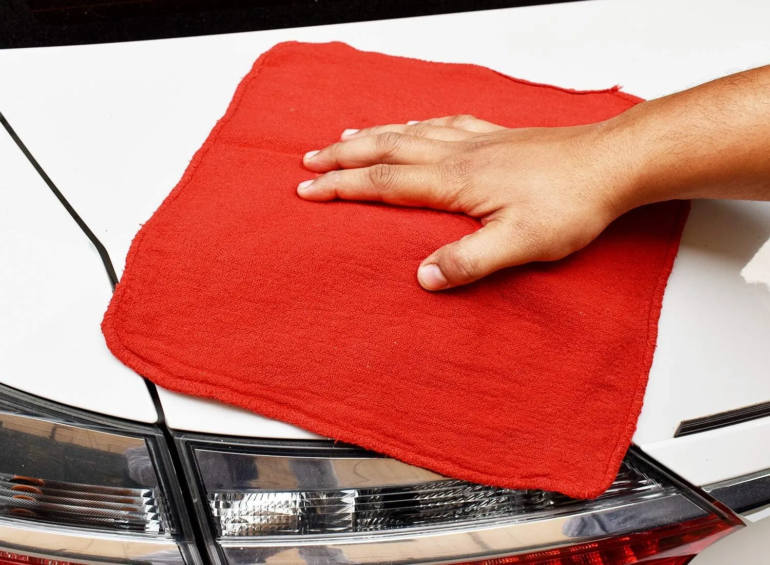 DAN RIVER Shop Towels - 50 Pack, 12x14 Inches, Red, 60% Cotton 40% Polyester, Highly Absorbent & Durable Multipurpose Rags for Auto Mechanic, Garage, Car Detailing, Cleaning, and Industrial Use