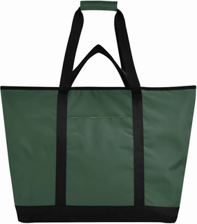 Dark Green Solid Color Reusable Insulated Lunchbox Cooler Bag, Leakproof Kitchen Grocery Bag Collapsible Portable Cooler Tote Bag for Picnic, Camping, Office, Travel