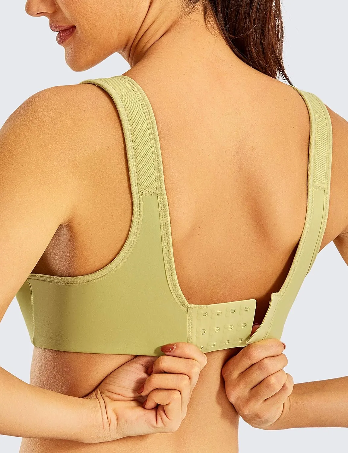 DELIMIRA Women's High Impact Sports Bra Front Adjustable Straps Underwire Plus Size Bra Full Figure