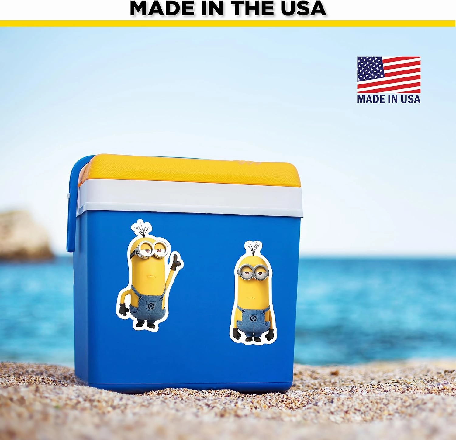 Despicable Me Minions Car Decals - Set of 9 Bob Stuart Kevin Stickers for Truck Water Bottle Bike Helmet Laptop Skateboard - Outdoor Rated Water Resistant Vinyl Decals