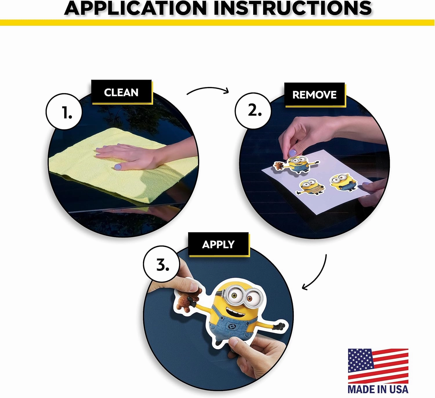 Despicable Me Minions Car Decals - Set of 9 Bob Stuart Kevin Stickers for Truck Water Bottle Bike Helmet Laptop Skateboard - Outdoor Rated Water Resistant Vinyl Decals