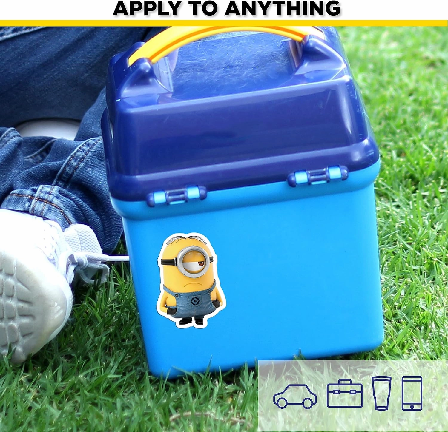 Despicable Me Minions Car Decals - Set of 9 Bob Stuart Kevin Stickers for Truck Water Bottle Bike Helmet Laptop Skateboard - Outdoor Rated Water Resistant Vinyl Decals