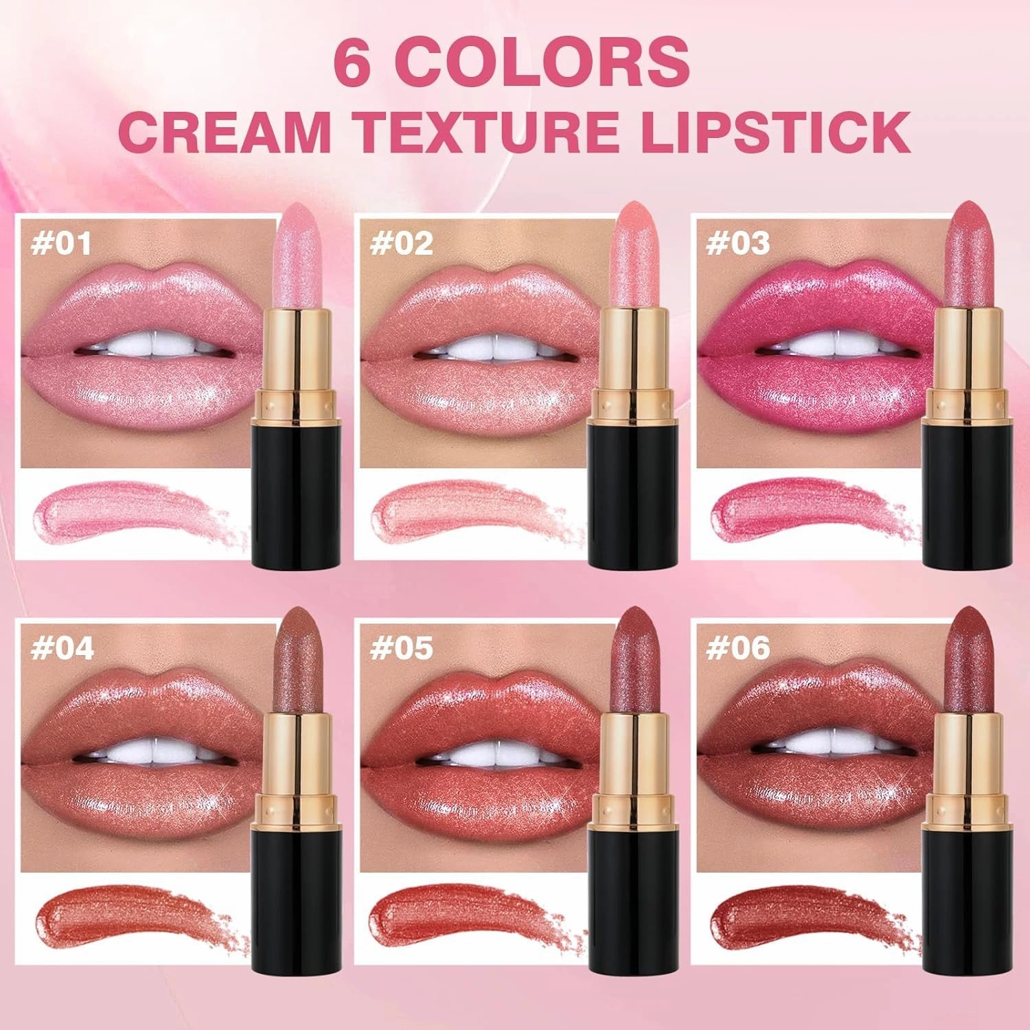 Diamond Lip Gloss Glitter Lipstick Waterproof, Hydrating Diamond Glitter Lipstick, Long Lasting Smudge Proo Shiny Matte, for Women (02 05)