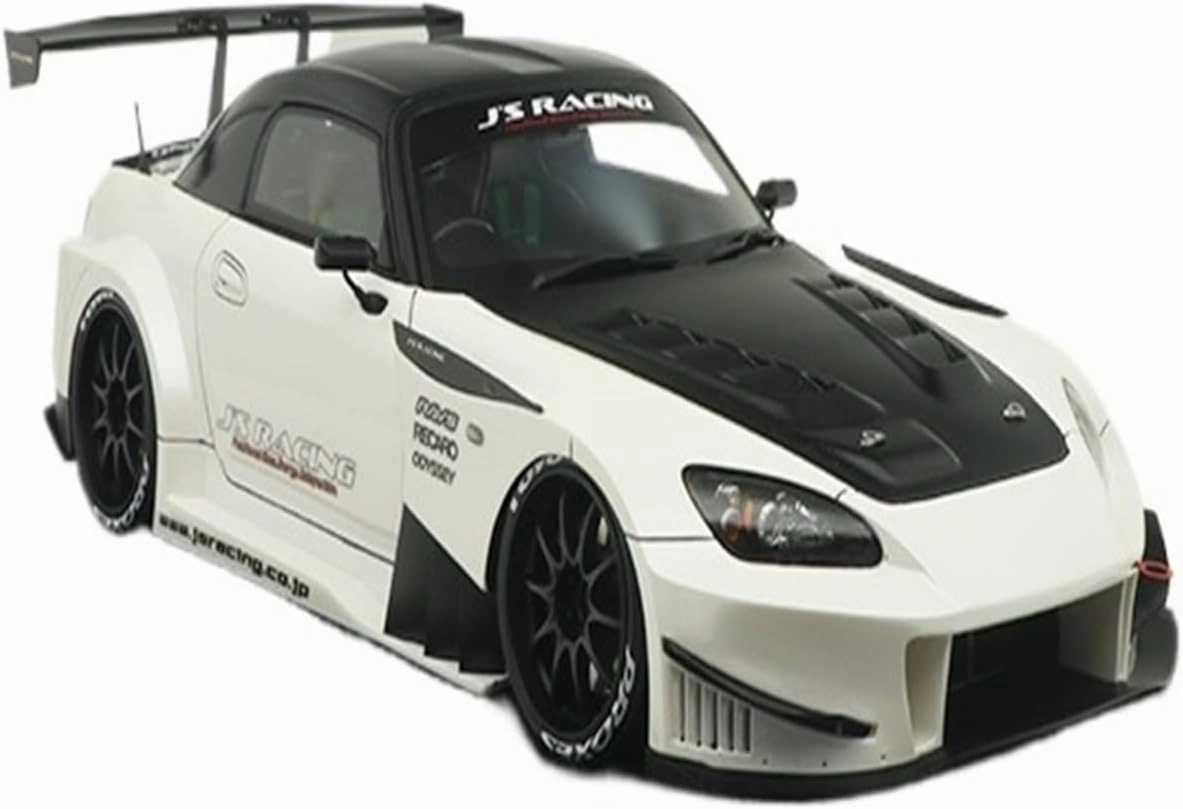 Die Cast Vehicle 1:18 for S2000 White Black Cover Resin Car Model Alloy Classic Toy Car Models Static Decoration Car Model Mini Cars Replica