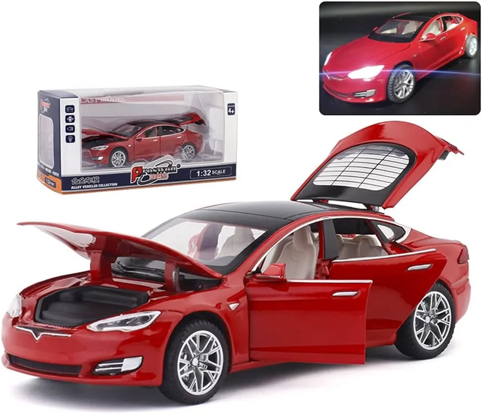 Diecast Car Model S 1/32 Scale Alloy Model S Toy Car Pull Back Car Vehicles Toy with Lights and Sound Mini Collectible Model S Play Toy for 3   Years Old Toddlers Kids Gift