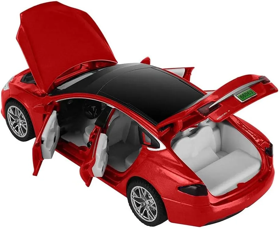Diecast Car Model S 1/32 Scale Alloy Model S Toy Car Pull Back Car Vehicles Toy with Lights and Sound Mini Collectible Model S Play Toy for 3   Years Old Toddlers Kids Gift