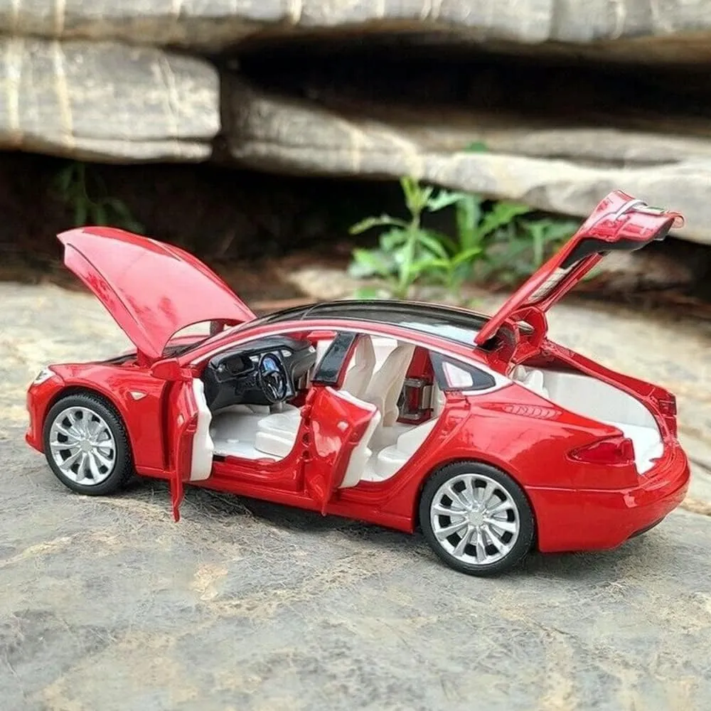 Diecast Car Model S 1/32 Scale Alloy Model S Toy Car Pull Back Car Vehicles Toy with Lights and Sound Mini Collectible Model S Play Toy for 3   Years Old Toddlers Kids Gift