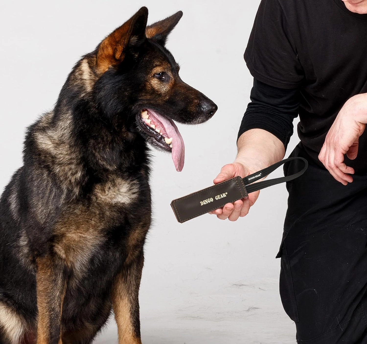 Dingo Gear Dog Bite Tug Handmade of Brown Grain Leather Strong, Chocolate, 0.1 kg