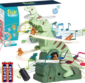 Dino Slide Toy, Dinosaur Slide Toy with Battery, Dino Climbing Slides Toys, Dinosaur Climbing Stairs Toys with Light and Music, Electric Dinosaurs Stair Climbings for Boys Girls Age 3  (3 Dino)