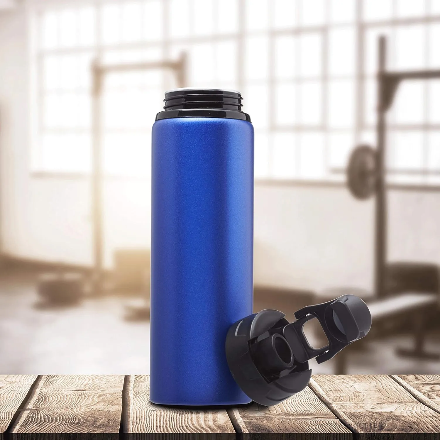 DISCOUNT PROMOS Aluminum Water Bottles with Snap Lids 25 oz. Set of 10, Bulk Pack - Reusable, Great for Gym, Hiking, Cycling, For School - Blue