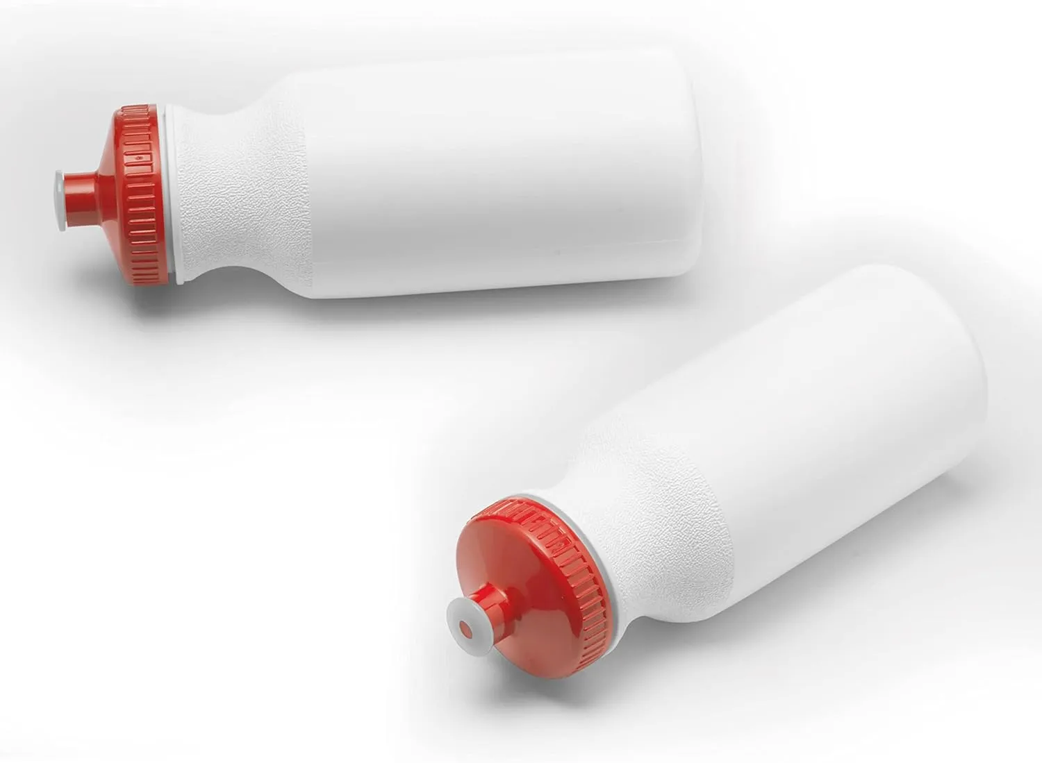 DISCOUNT PROMOS White Water Bottles with Push Cap, 10 pack, 20 oz, Reusable BPA FREE Squeezable Bottles in Bulk, White Red
