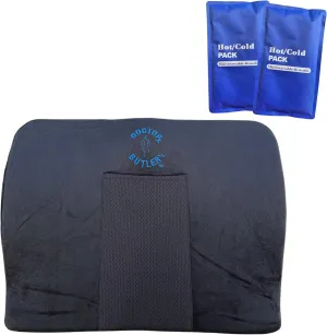 Doctor Butler's Orthopedic Memory Foam Cushion for Hemorrhoid Relief – Hemorrhoid Cushion for Relief of Discomfort with 2 Gel Inserts for Hot/Cold Therapy (1 Count)