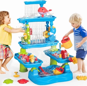 Dolanus 5-Tier Water Table for Toddlers with Beach Toy, Sand Activity Sensory Playset, Summer Outdoor Outside Pool Backyard Toys for Kids Baby 3 4 5 8 Year Old, Toys for Ages Boys Girls Gift