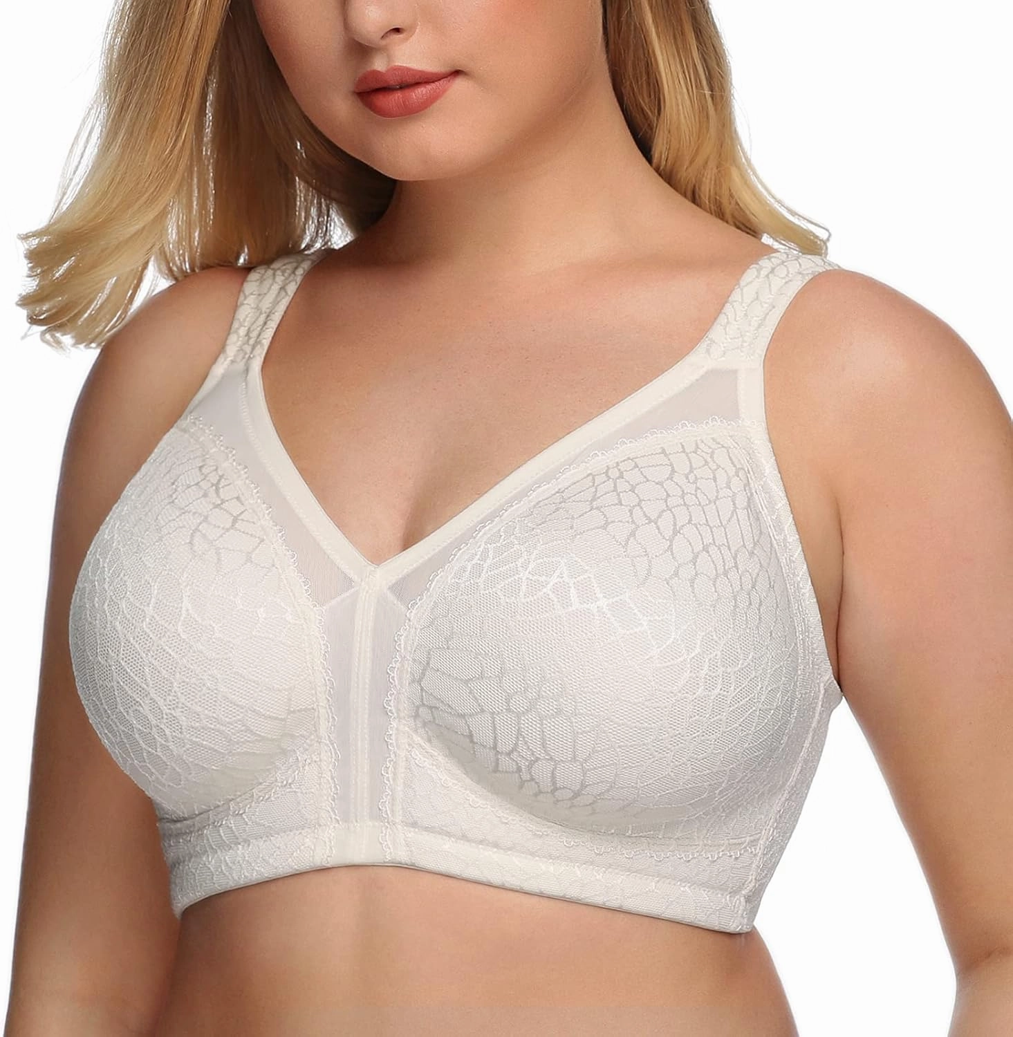 DotVol Women's Full Figure Minimizer Bras Comfort Large Busts Wirefree Non Padded Plus Size Bra