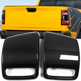 Dry Carbon Fiber Rear Taillight Lamp Cover for Dodge RAM TRX 1500 Rebel Limited Laramie 2019 2020 2021 2022 2023,Rear Tail Light Lamp Molding Trim