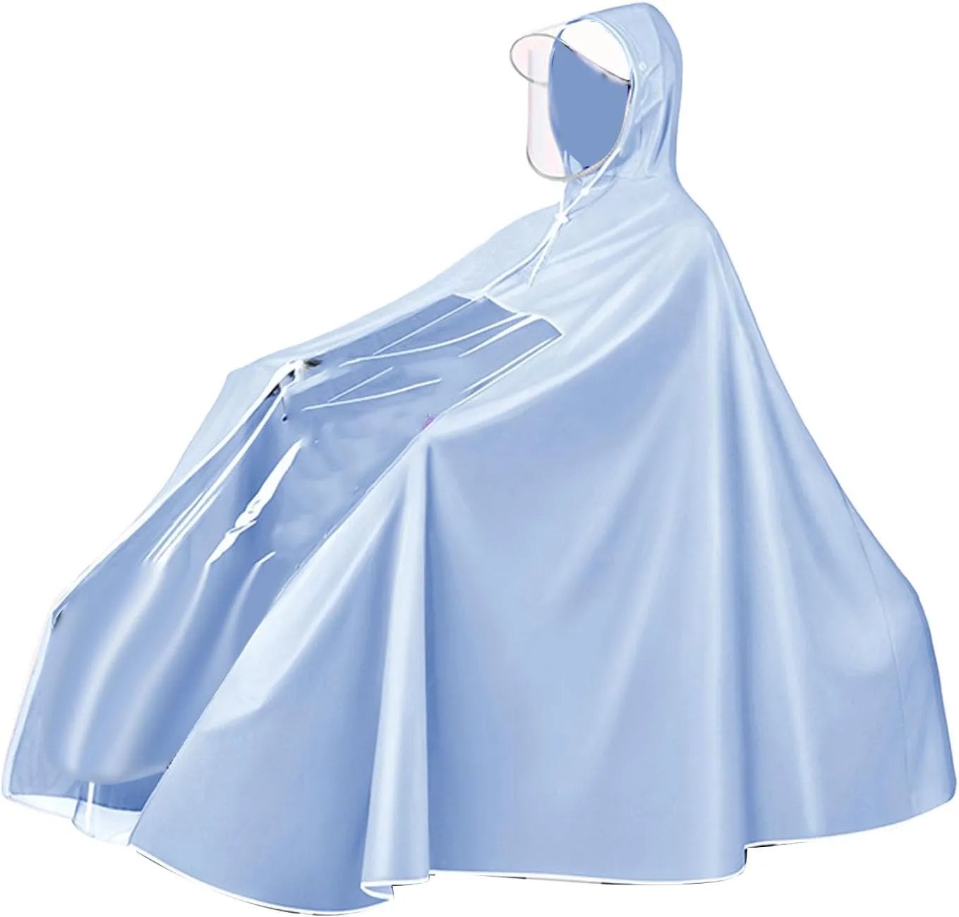 Electric Battery Bike Rain Poncho, Long Full Body Waterproof PVC Raincoat, Reusable, for Cyclists