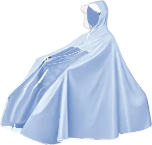 Electric Battery Bike Rain Poncho, Long Full Body Waterproof PVC Raincoat, Reusable, for Cyclists