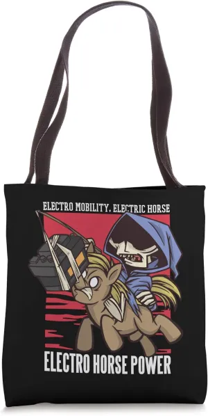 Electric Vehicle Car Horsepower Zero Emissions Funny Gift Tote Bag
