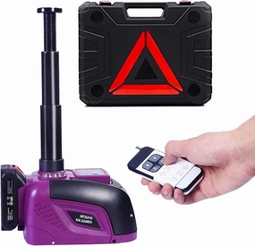 Electric Car Jack Hydraulic Cordless Remote Control 5 Ton 18V Small Portable Cordless Floor Jack Lift for SUV Sedan Vehicle MPV Car Change Tire Emergency Repair Tyre Purple