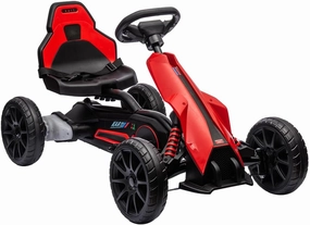Electric Go Kart for Toddlers,12V Drift Kart with 7Ah Battery 35W Motor, High/Low Safety Speed Max 2.8MPH for Child, Max Load 66lbs, Electric Vehicle Toy for Christmas Birthday Gift, Red