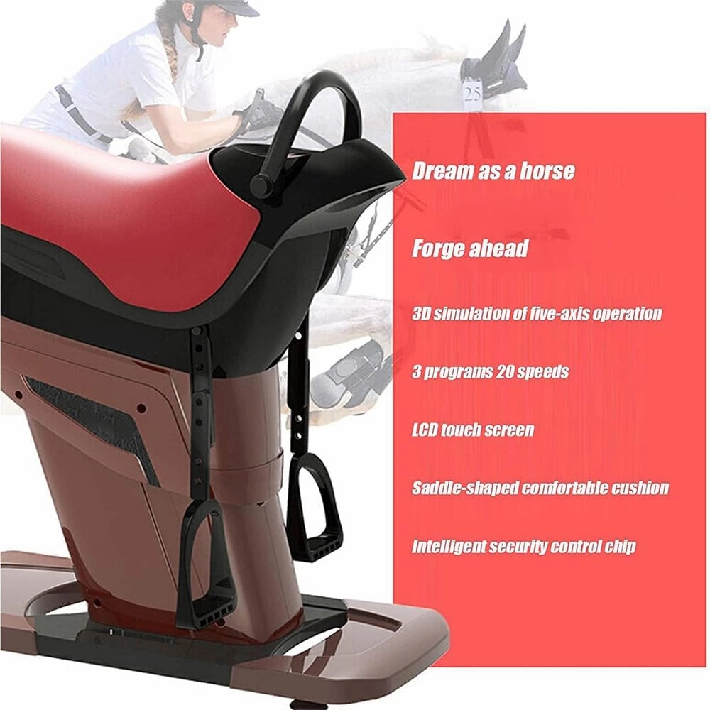 Electric Horse Riding Machine, Home Aerobic Fat Burning and Shaping Fitness Equipment, 3D Figure 8 Action (Black)