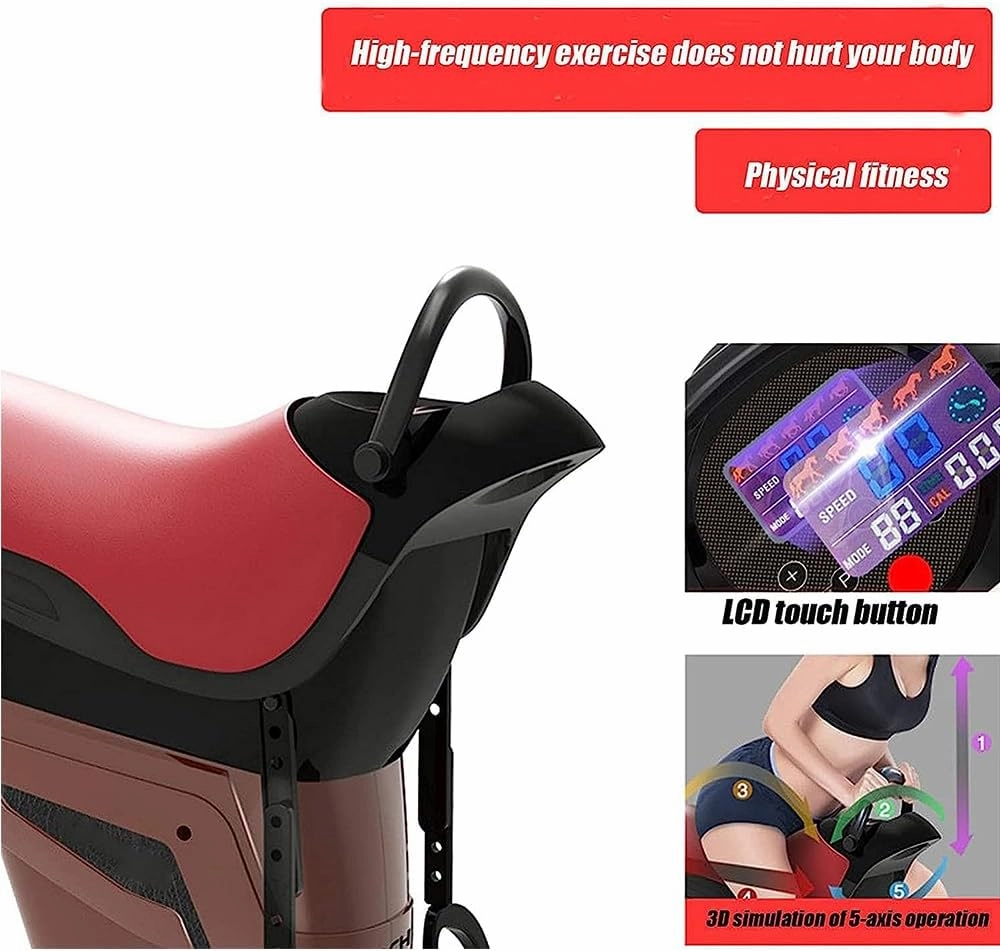 Electric Horse Riding Machine, Home Aerobic Fat Burning and Shaping Fitness Equipment, 3D Figure 8 Action (Black)
