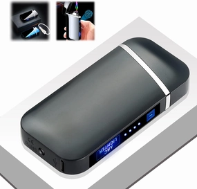 Electric Lighter with Plasma Arc Effect and Touch Sensing Lighting, Plasma Lighters Rechargeable, Windproof USB Electric Lighter Unique Birthday Gifts for Men Dad Husband (Business Black)