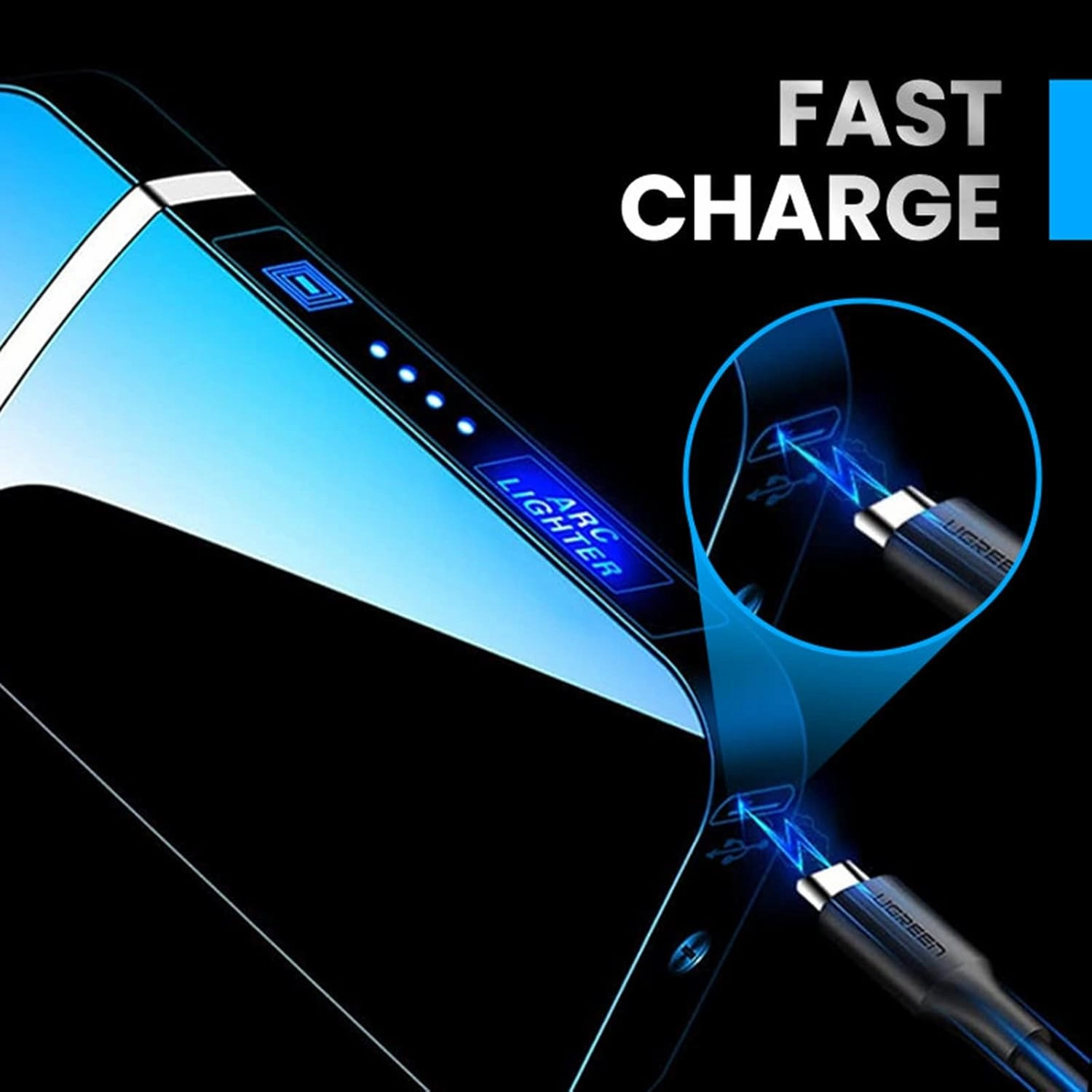 Electric Lighter with Plasma Arc Effect and Touch Sensing Lighting, Plasma Lighters Rechargeable, Windproof USB Electric Lighter Unique Birthday Gifts for Men Dad Husband (Business Black)