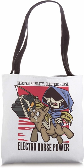 Electric Vehicle Car Horsepower Zero Emissions Funny Gift Tote Bag