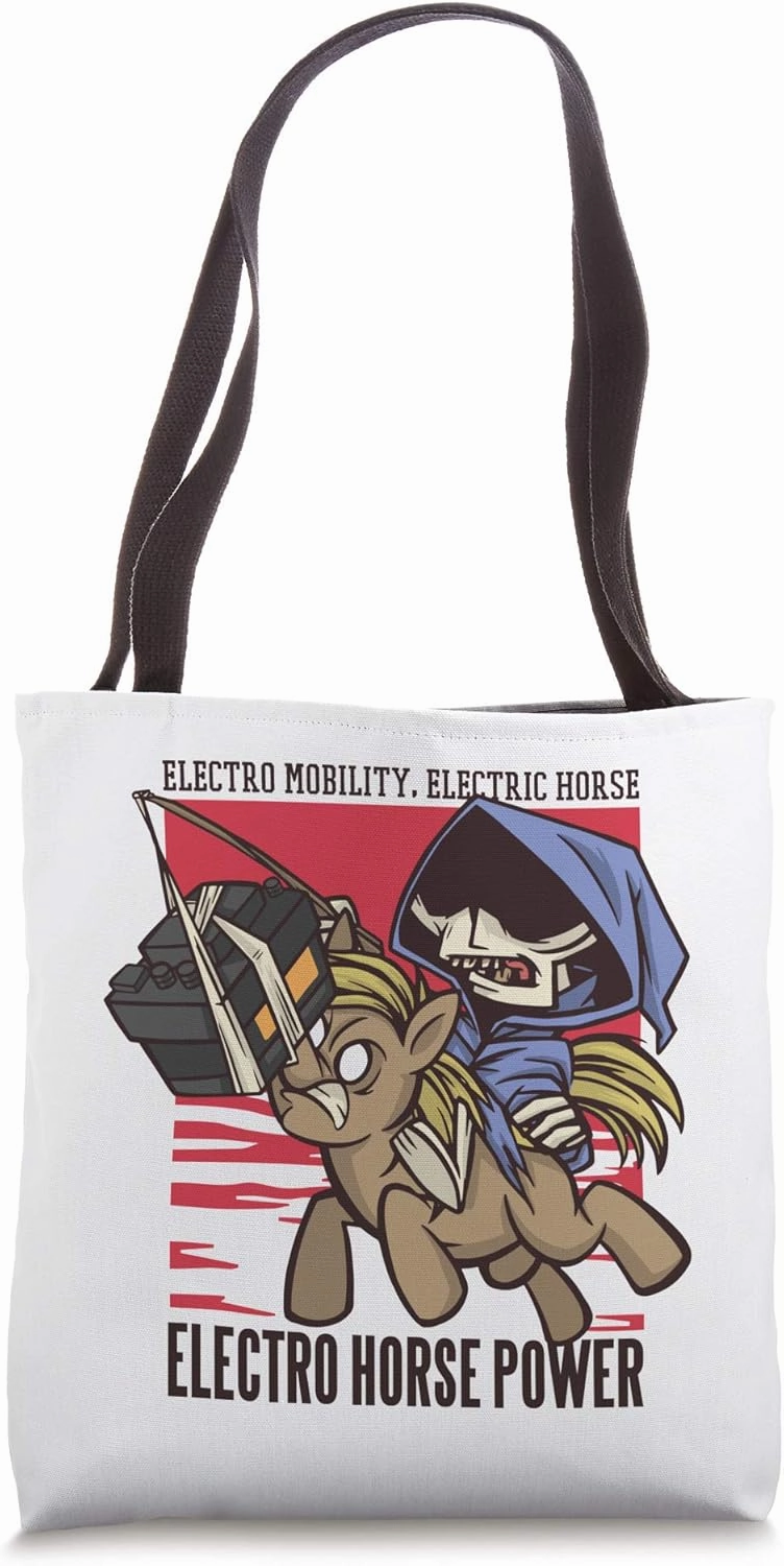 Electric Vehicle Car Horsepower Zero Emissions Funny Gift Tote Bag