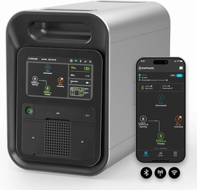 Enphase IQ PowerPack 1500 – Advanced Portable Power With Microinverter Technology, LCD Touchscreen, Enphase App Control, Wi-Fi, Cellular, Bluetooth, 1500 Wh, UL Certified – For Home Backup and Camping