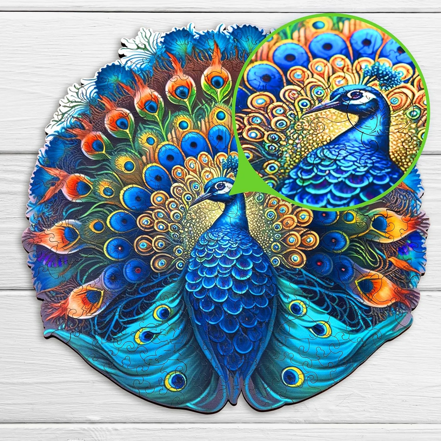 ESC WELT Wooden Peacock Puzzles 300 Pieces Captivating Mind Game for Teens and Adults Educational Toy Fun Eco Friendly Challenge Game Wooden Puzzle