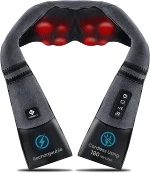 Etekcity FSA HSA Eligible Cordless Neck Massager with Heat for Pain Relief Deep Tissue, FSA Wearables, Rechargeable Shiatsu Back Shoulder Massage Tool, Best Gift for Mother, Father, Women, Men
