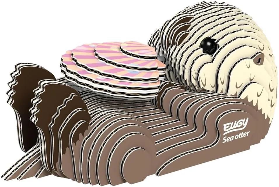 Eugy Sea Otter 3D Puzzle, 36 Piece Eco-Friendly Educational Toy Puzzles for Boys, Girls & Kids Ages 6 