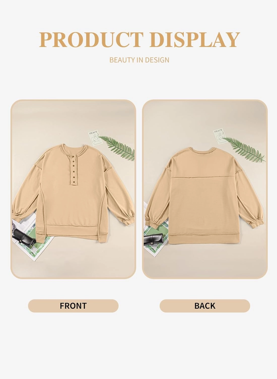 Eytino Women's Plus Size Sweatshirts Button Henley Neck Casual Long Sleeve Oversized Pullover Tops Shirts(1X-5X)
