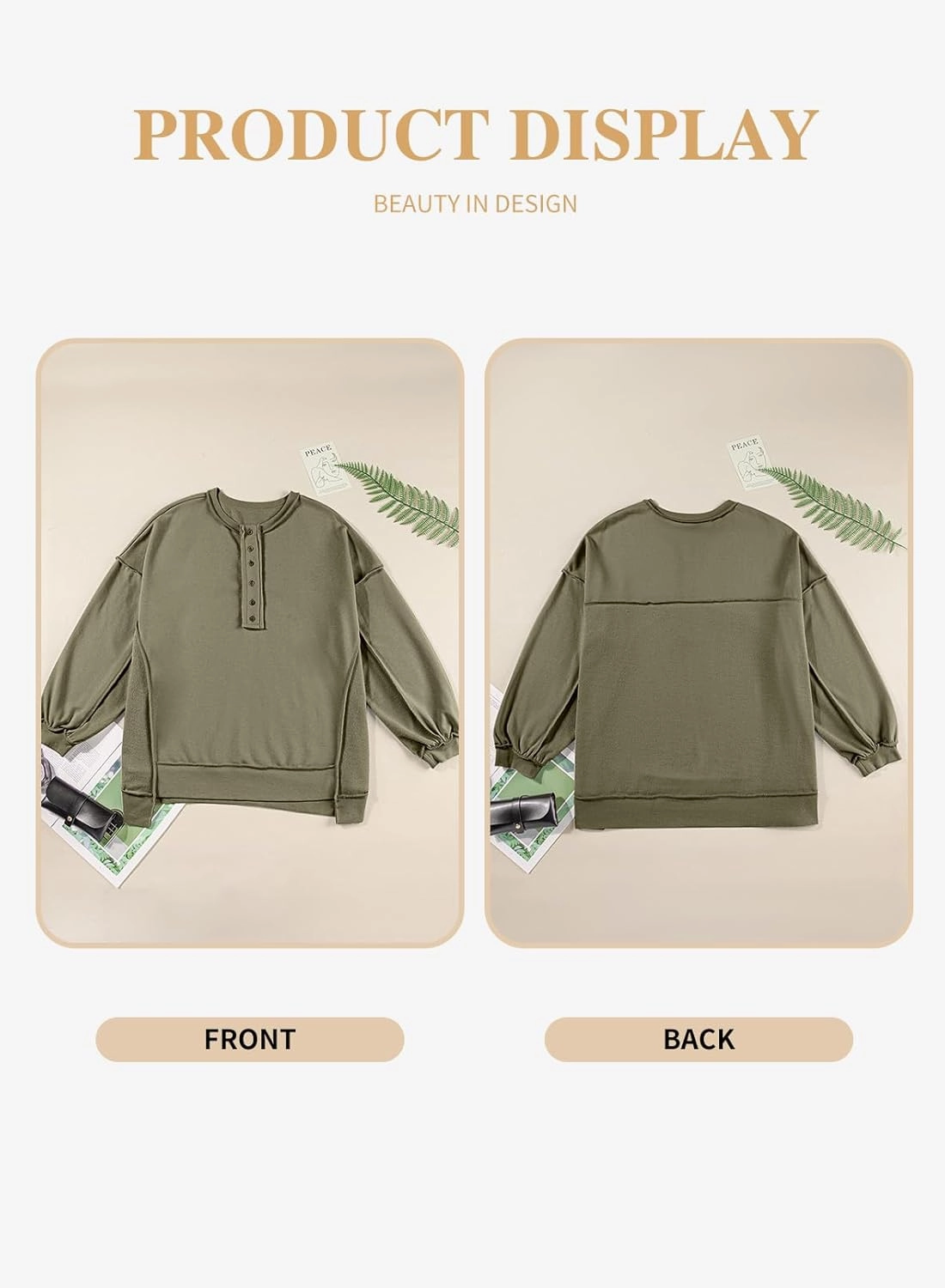 Eytino Women's Plus Size Sweatshirts Button Henley Neck Casual Long Sleeve Oversized Pullover Tops Shirts(1X-5X)