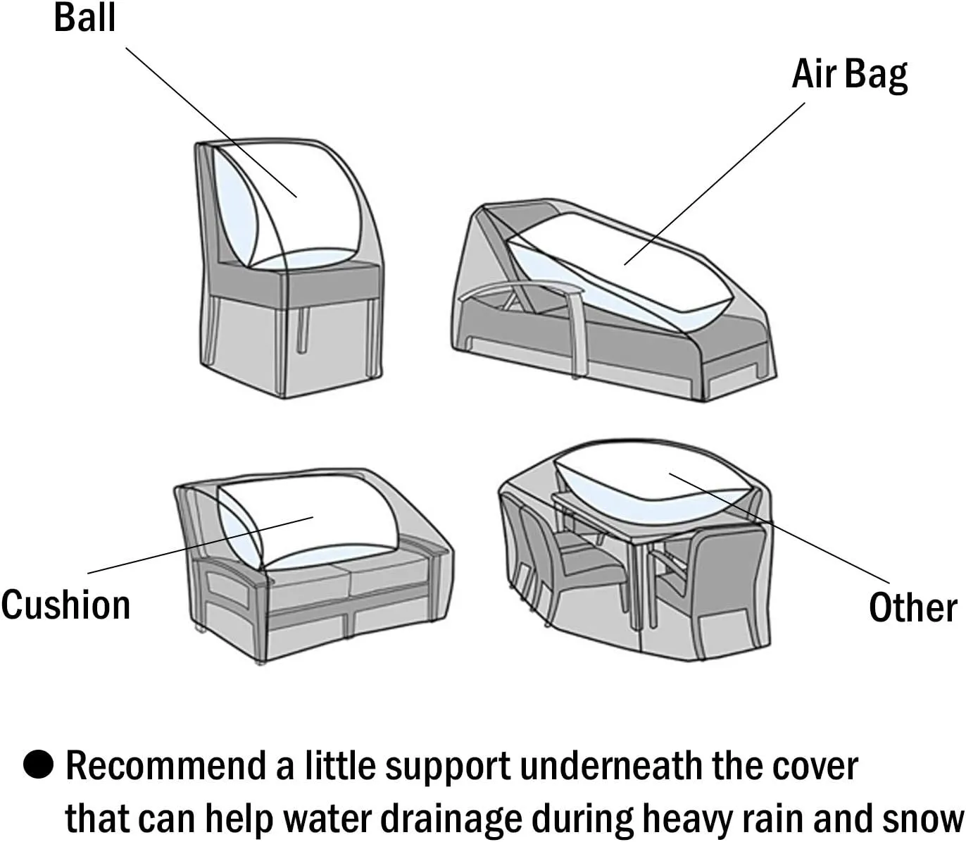 F&J Outdoors Patio Chair Covers, Heavy Duty Waterproof UV Resistant Outdoor Stackable Chair High Back Chair Cover, Grey, 27" W x 34" D x 41" H