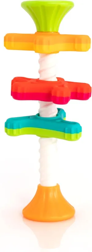 Fat Brain Toys MiniSpinny - Travel-Friendly Spinning, Textured Sensory Baby Toy