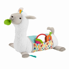 Fisher-Price Baby Toy Grow-with-Me Tummy Time Llama Wedge Support with Mirror, Teether & Rattle for Developmental Play Newborns Ages 0  Months