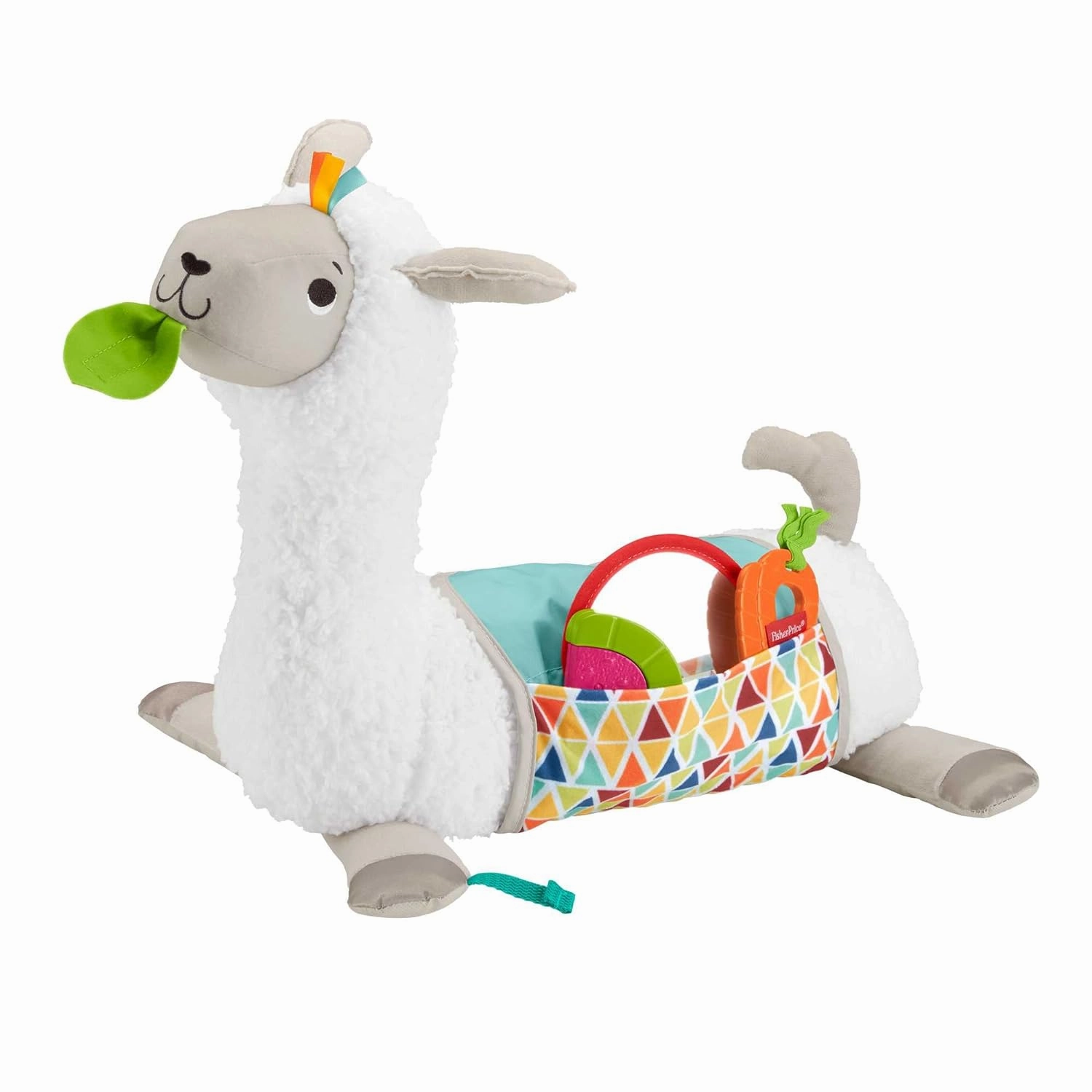 Fisher-Price Baby Toy Grow-with-Me Tummy Time Llama Wedge Support with Mirror, Teether & Rattle for Developmental Play Newborns Ages 0  Months