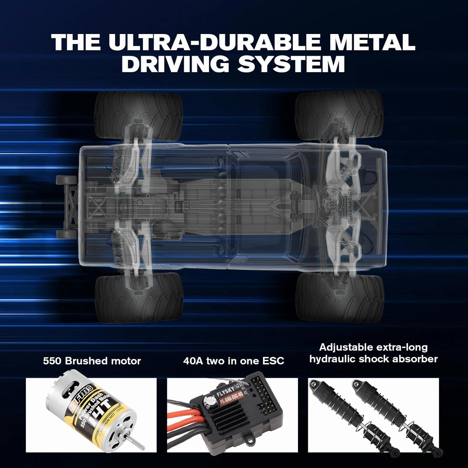FMS 1/10 RC Truck Ford F100 – 2WD Monster Truck with Licensed Body, 550 Brushed Motor, Oil Shocks, Independent Suspension – All-Terrain RC Crawler, High Speed Off-Road RC Car for gift (BLACK RS)