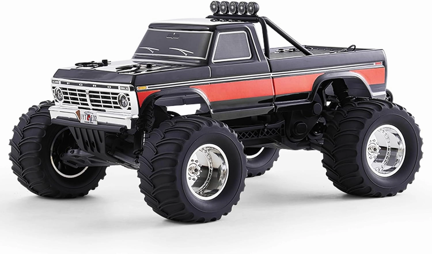 FMS 1/10 RC Truck Ford F100 – 2WD Monster Truck with Licensed Body, 550 Brushed Motor, Oil Shocks, Independent Suspension – All-Terrain RC Crawler, High Speed Off-Road RC Car for gift (BLACK RS)