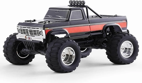 FMS 1/10 RC Truck Ford F100 – 2WD Monster Truck with Licensed Body, 550 Brushed Motor, Oil Shocks, Independent Suspension – All-Terrain RC Crawler, High Speed Off-Road RC Car for gift (BLACK RS)